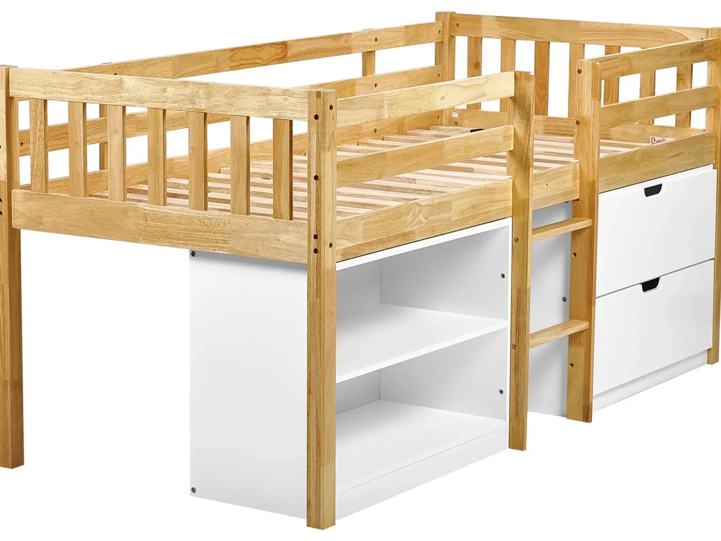 Letto a mezza altezza Legno SUSVILLE 90 x 200 cm Marrone chiaro