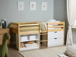 Letto a mezza altezza Legno SUSVILLE 90 x 200 cm Marrone chiaro