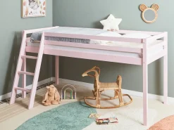 Letto a mezza altezza Legno di pino ASCOUX 90 x 200 cm Rosa