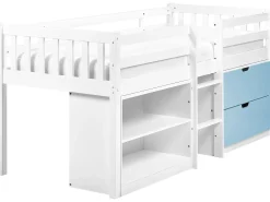 Letto a mezza altezza Legno SUSVILLE 90 x 200 cm Blu
