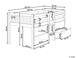 Letto a mezza altezza Legno SUSVILLE 90 x 200 cm Blu