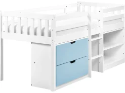 Letto a mezza altezza Legno SUSVILLE 90 x 200 cm Blu