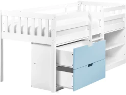 Letto a mezza altezza Legno SUSVILLE 90 x 200 cm Blu