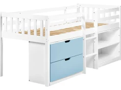 Letto a mezza altezza Legno SUSVILLE 90 x 200 cm Blu