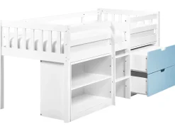 Letto a mezza altezza Legno SUSVILLE 90 x 200 cm Blu