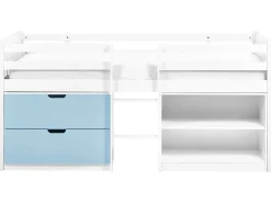 Letto a mezza altezza Legno SUSVILLE 90 x 200 cm Blu