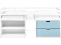 Letto a mezza altezza Legno SUSVILLE 90 x 200 cm Blu