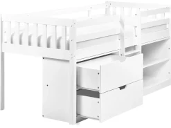 Letto a mezza altezza Legno SUSVILLE 90 x 200 cm Bianco