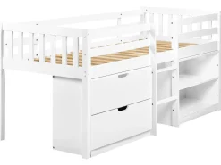 Letto a mezza altezza Legno SUSVILLE 90 x 200 cm Bianco