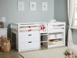 Letto a mezza altezza Legno SUSVILLE 90 x 200 cm Bianco