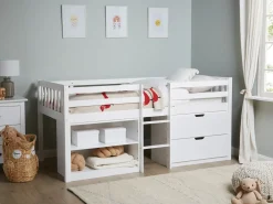 Letto a mezza altezza Legno SUSVILLE 90 x 200 cm Bianco
