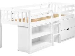 Letto a mezza altezza Legno SUSVILLE 90 x 200 cm Bianco