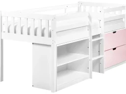 Letto a mezza altezza Legno SUSVILLE 90 x 200 cm Rosa