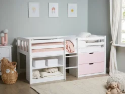 Letto a mezza altezza Legno SUSVILLE 90 x 200 cm Rosa