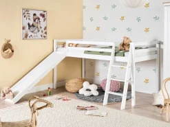 Letto a mezza altezza Legno di pino STAPLE 90 x 200 cm con Scivolo Bianco