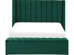 Letto ad acqua con panca contenitore Velluto NOYERS 140 x 200 cm Verde