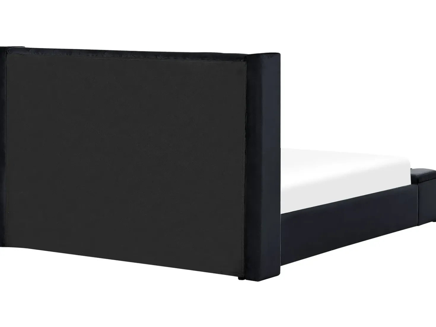 Letto ad acqua con panca contenitore Velluto NOYERS 180 x 200 cm Nero