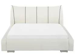 Letto ad acqua Pelle naturale NANTES 140 x 200 cm Bianco sporco