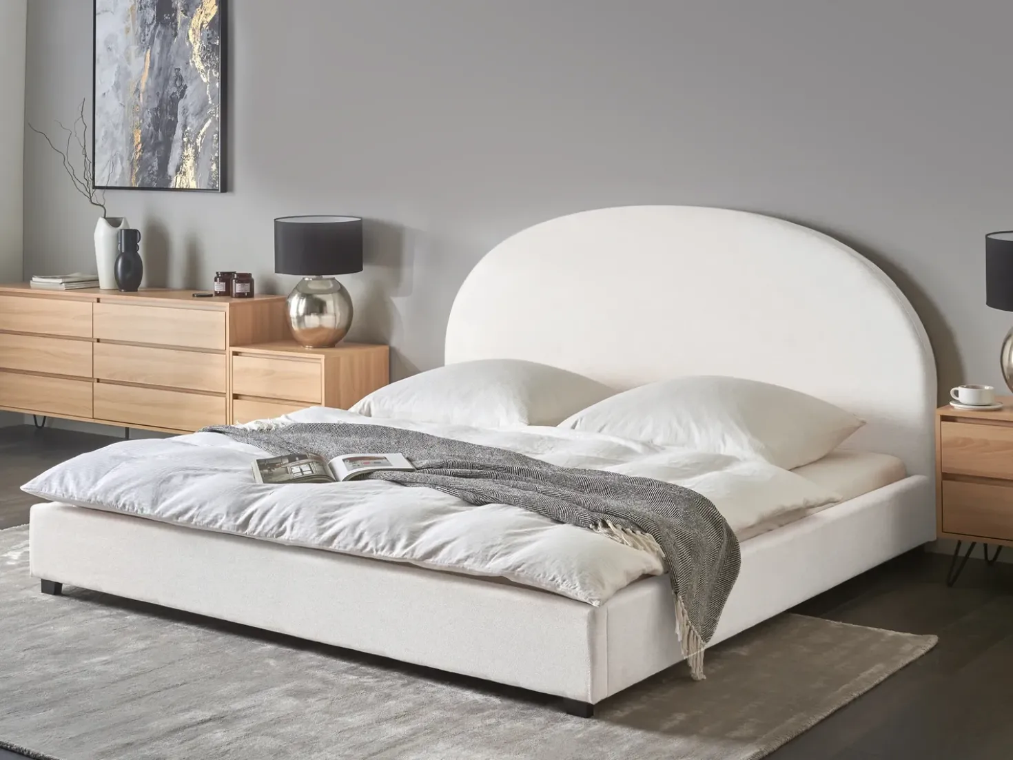 Letto ad acqua Tessuto VAUCLUSE 180 x 200 cm Bianco sporco