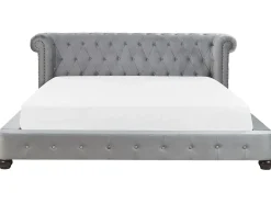 Letto ad acqua Velluto CAVAILLON 180 x 200 cm Grigio chiaro