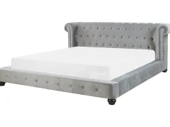 Letto ad acqua Velluto CAVAILLON 180 x 200 cm Grigio chiaro