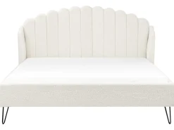 Letto Bouclé AMBILLOU 180 x 200 cm Bianco sporco