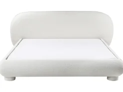 Letto Bouclé BAYEL 180 x 200 cm Bianco sporco