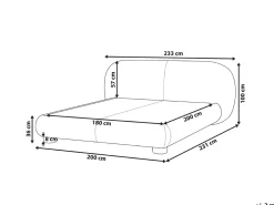 Letto Bouclé BAYEL 180 x 200 cm Tortora