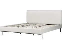 Letto Bouclé CORIO 180 x 200 cm Bianco sporco