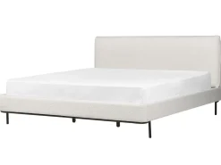 Letto Bouclé CORIO 180 x 200 cm Bianco sporco
