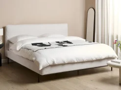 Letto Bouclé CORIO 180 x 200 cm Bianco sporco