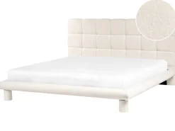 Letto Bouclé CRESSAT 180 x 200 cm Bianco sporco
