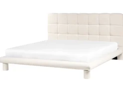 Letto Bouclé CRESSAT 180 x 200 cm Bianco sporco