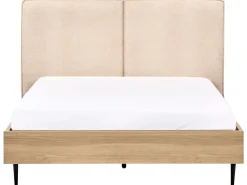 Letto Bouclé IZERNORE 140 x 200 cm Beige