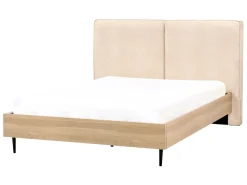 Letto Bouclé IZERNORE 140 x 200 cm Beige