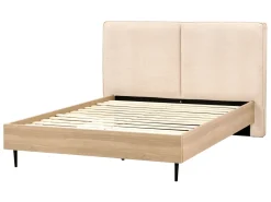Letto Bouclé IZERNORE 140 x 200 cm Beige