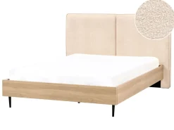 Letto Bouclé IZERNORE 140 x 200 cm Beige