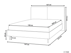 Letto Bouclé IZERNORE 140 x 200 cm Beige