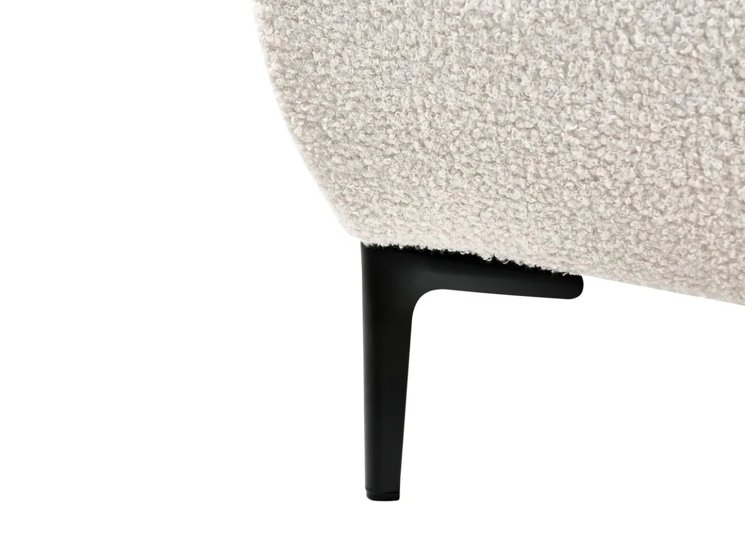 Letto Bouclé LESSAY 180 x 200 cm Bianco sporco