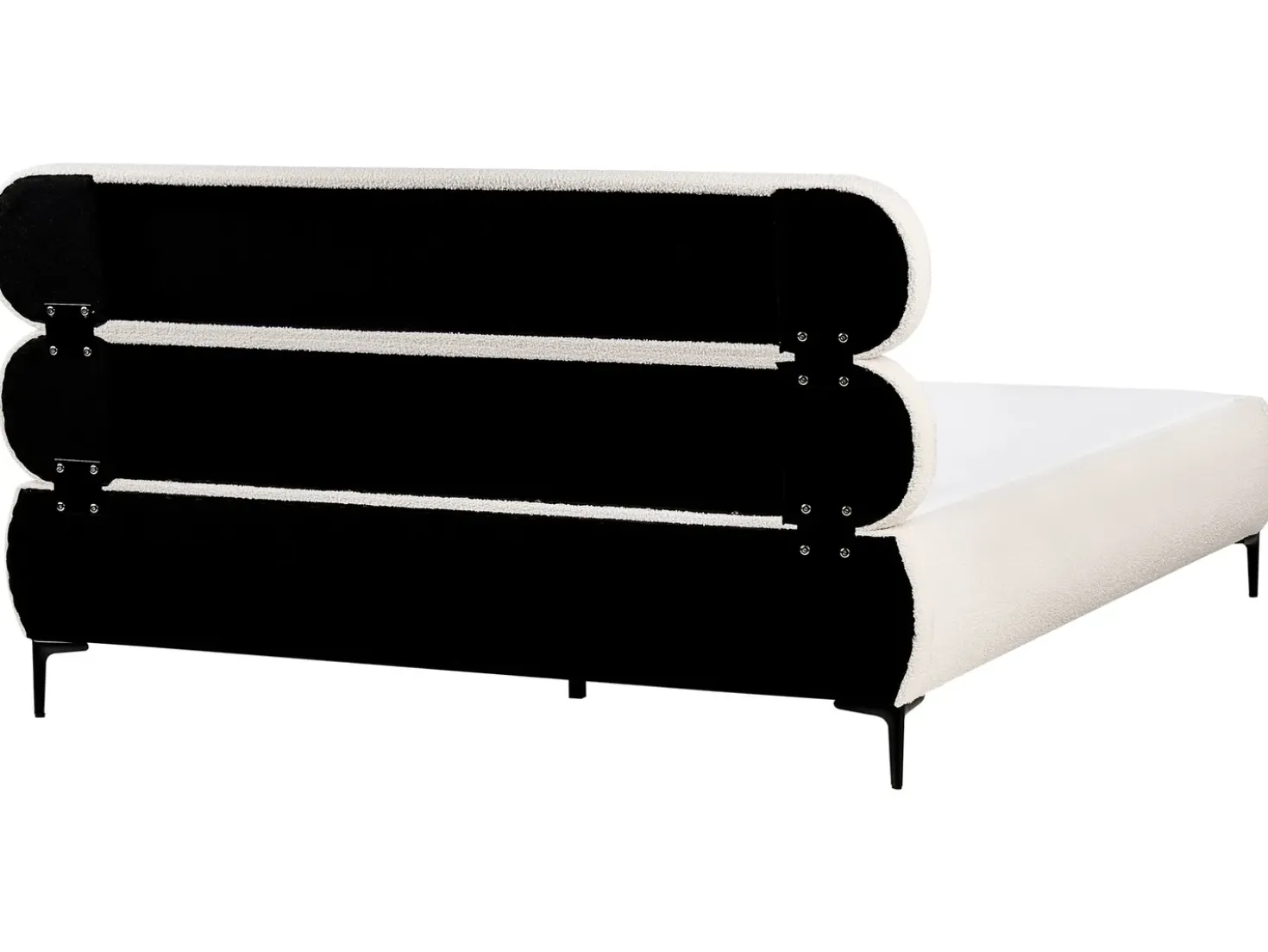 Letto Bouclé LESSAY 180 x 200 cm Bianco sporco