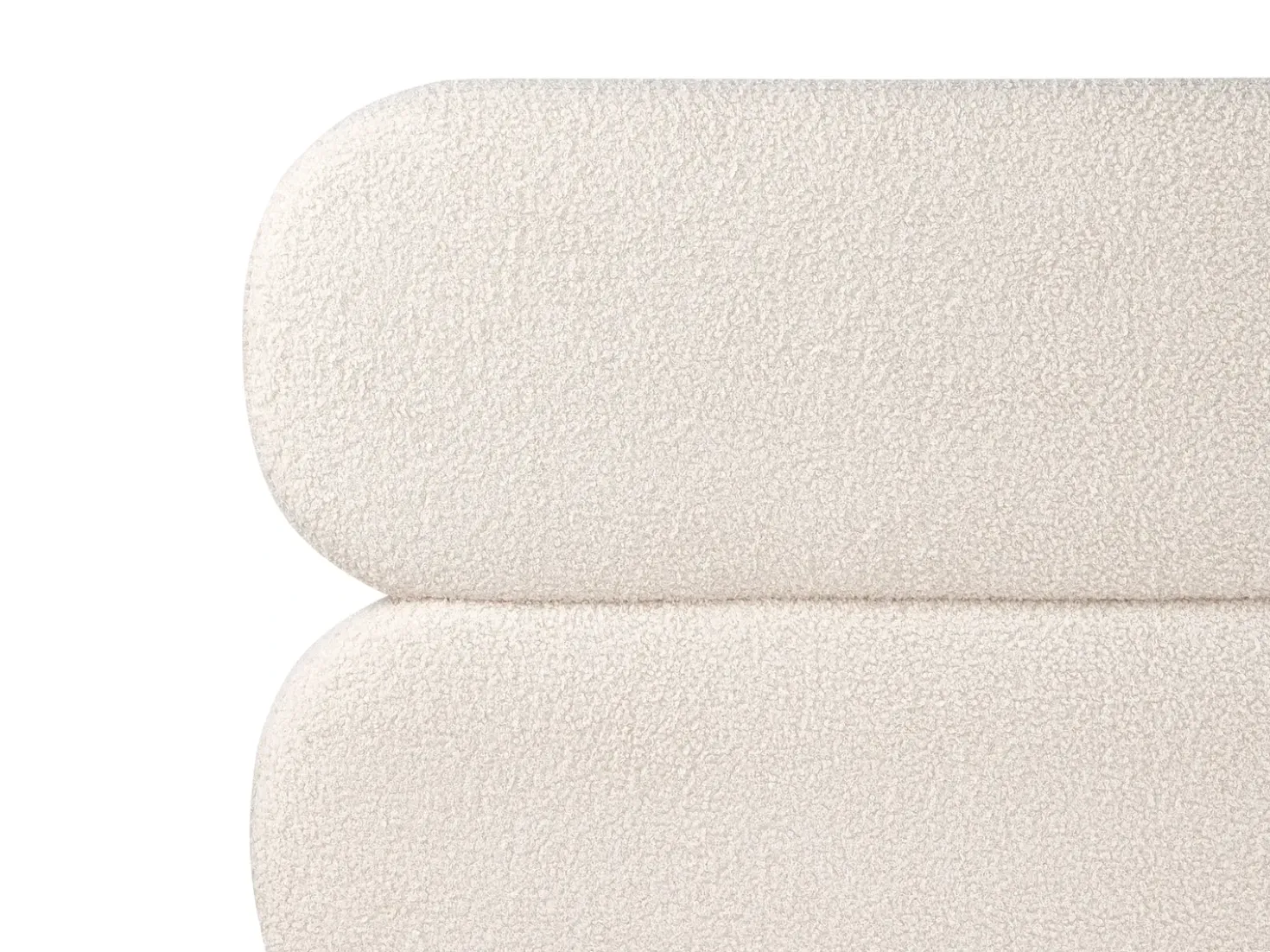 Letto Bouclé LESSAY 180 x 200 cm Bianco sporco