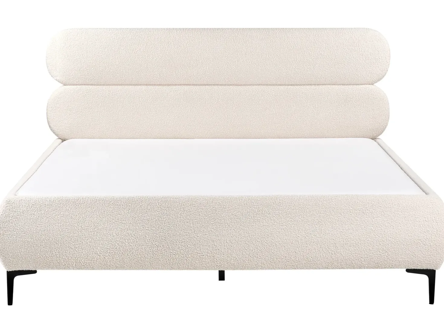 Letto Bouclé LESSAY 180 x 200 cm Bianco sporco