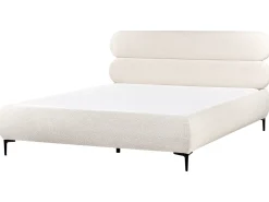 Letto Bouclé LESSAY 180 x 200 cm Bianco sporco