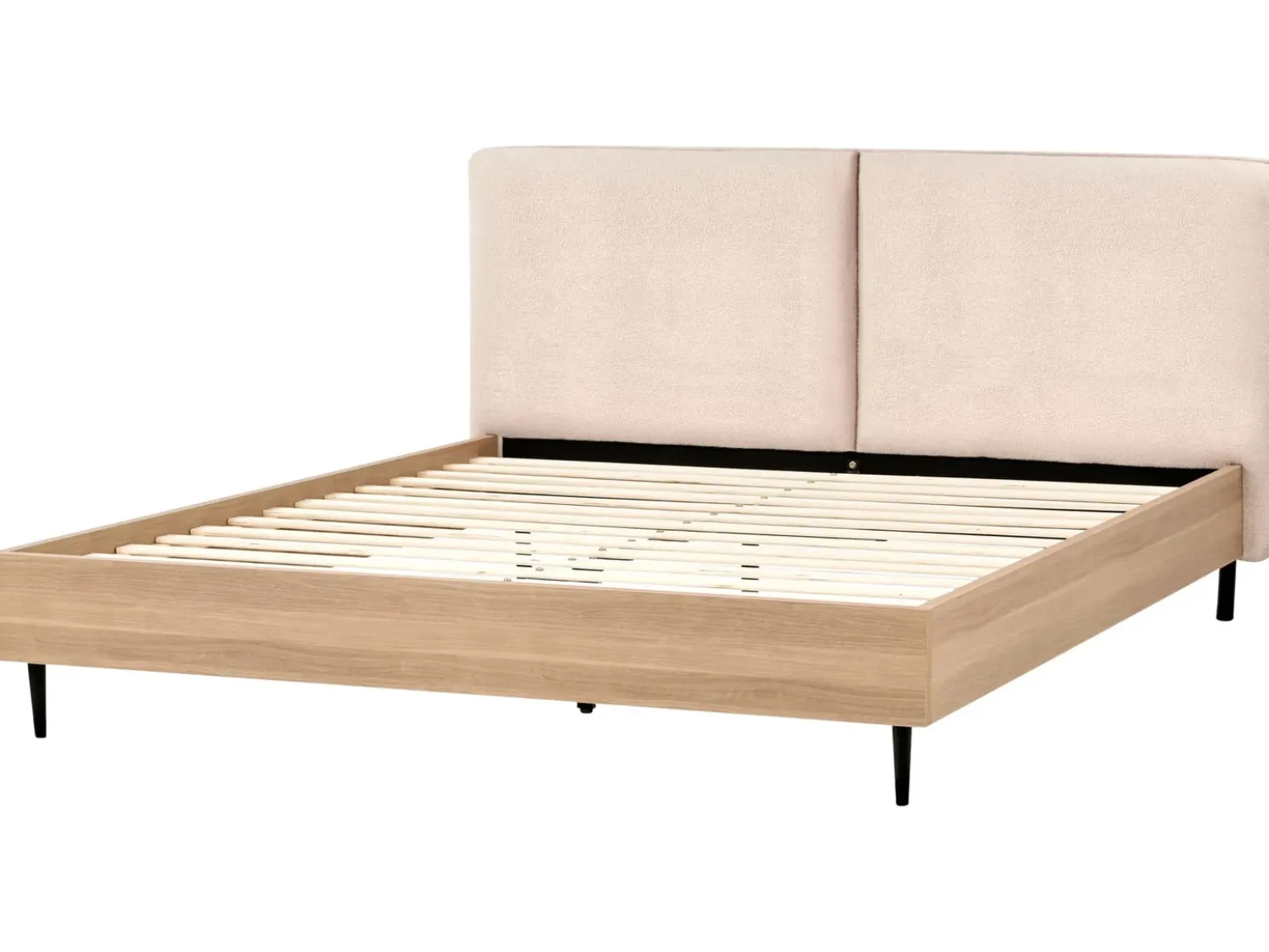 Letto Bouclé LIMANTON 180 x 200 cm Beige
