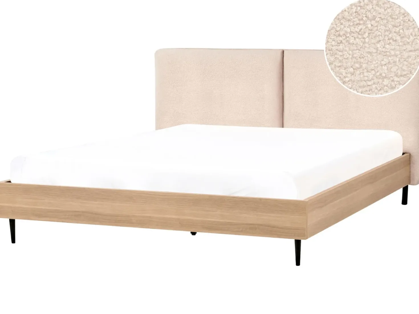 Letto Bouclé LIMANTON 180 x 200 cm Beige