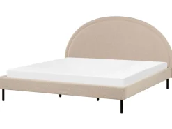 Letto Bouclé MARGUT 180 x 200 cm Beige