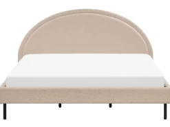 Letto Bouclé MARGUT 180 x 200 cm Beige