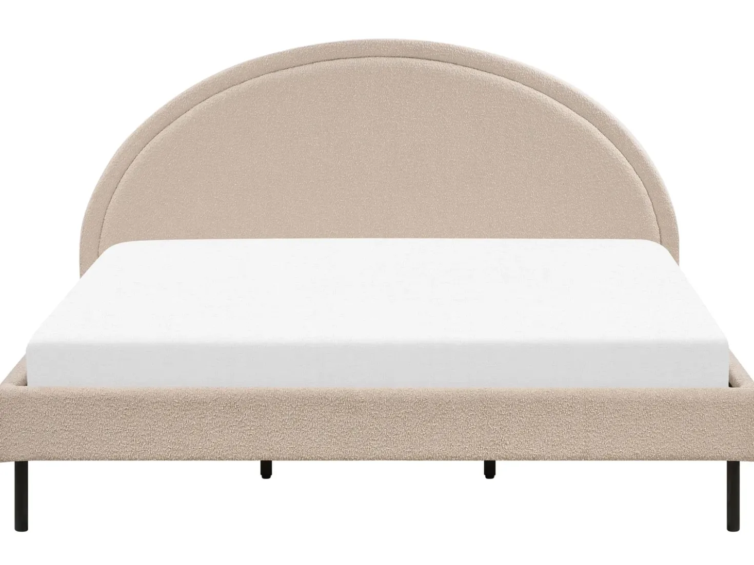 Letto Bouclé MARGUT 180 x 200 cm Beige