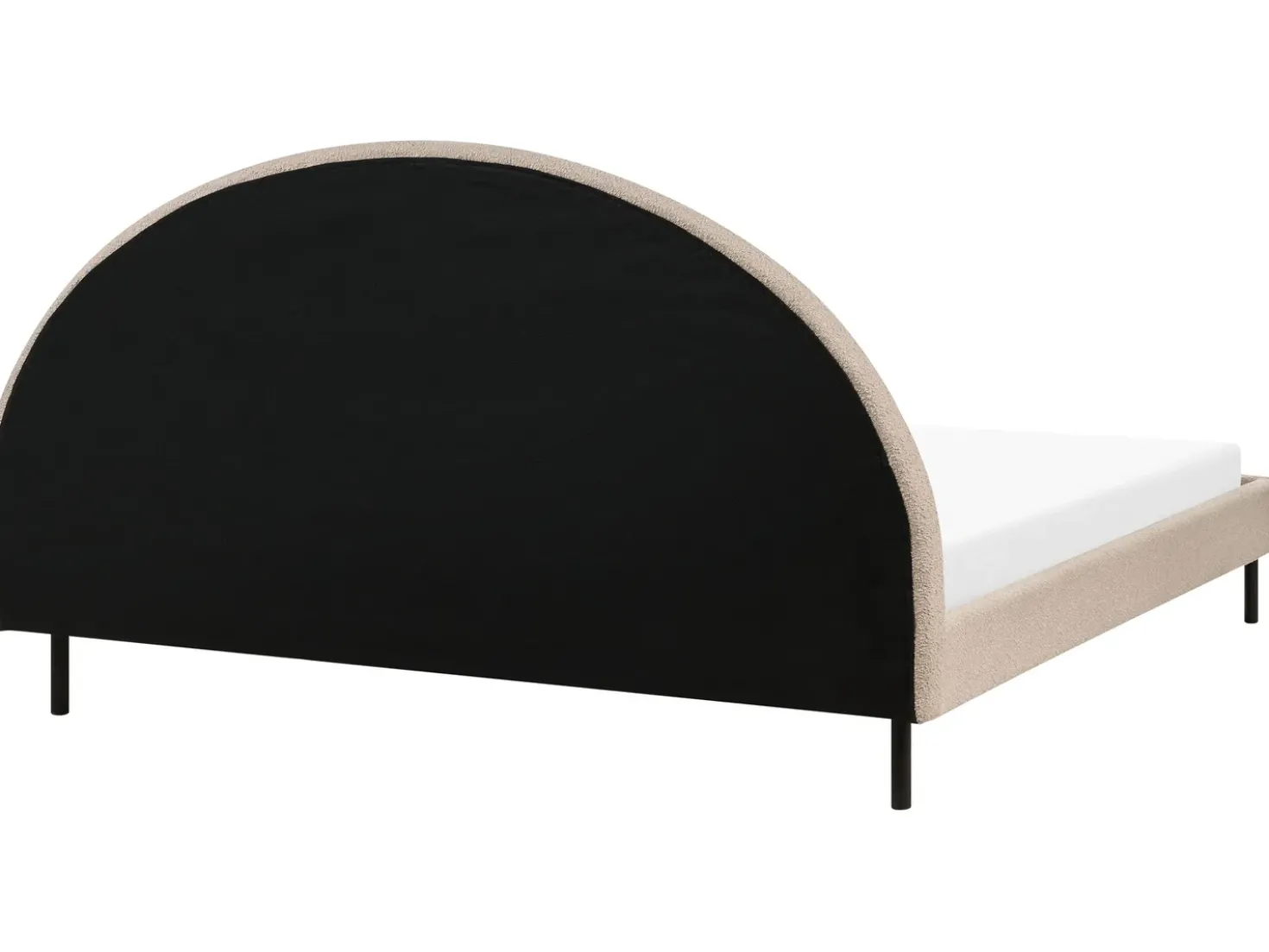 Letto Bouclé MARGUT 180 x 200 cm Beige