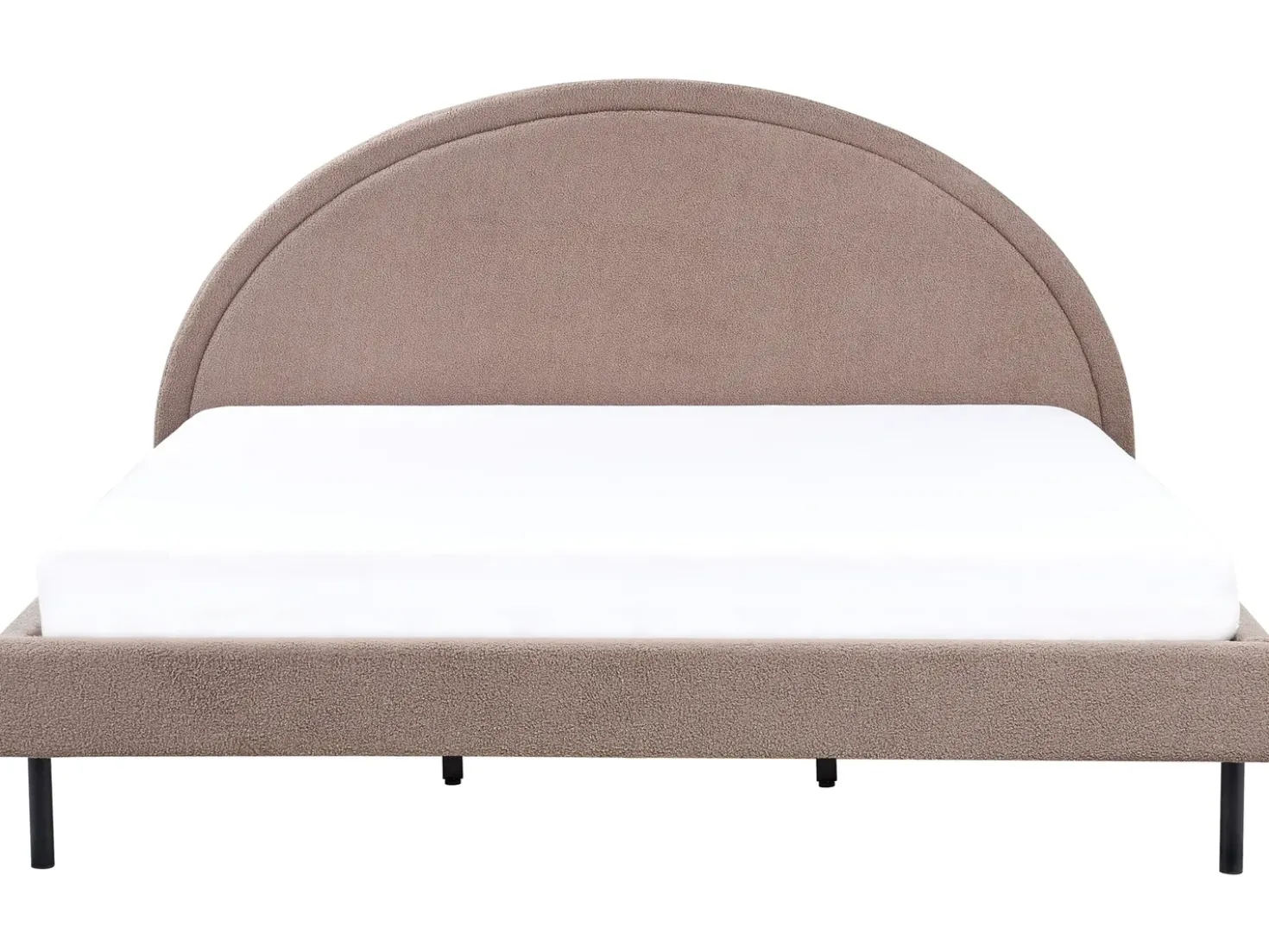 Letto Bouclé MARGUT 180 x 200 cm Tortora